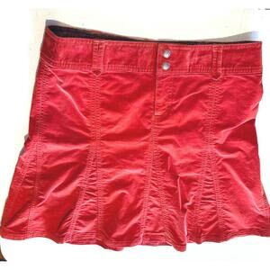 Like New Athleta Burnt Orange Pleated Corduroy Skirt Size 6